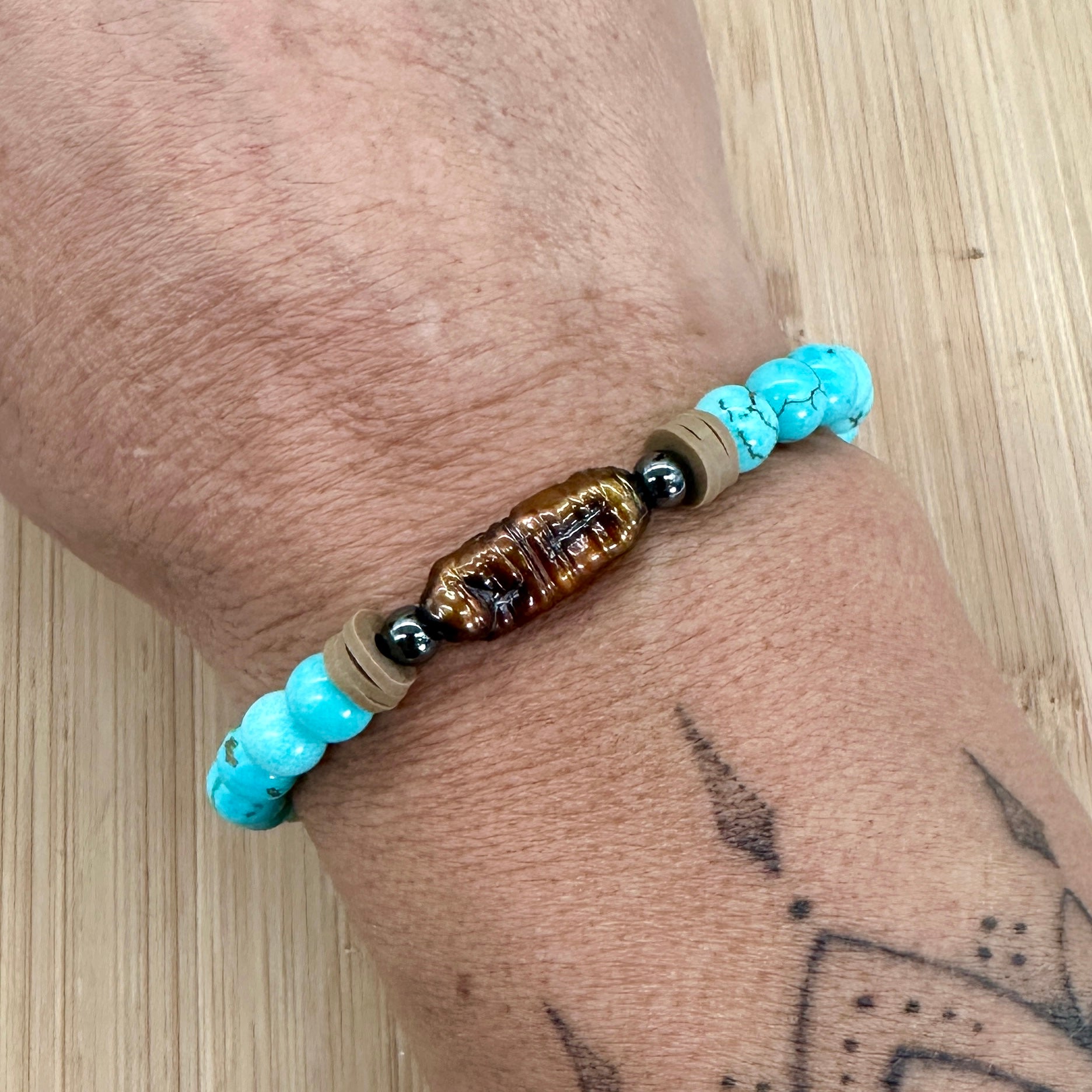 bracelet howlite et ceramique